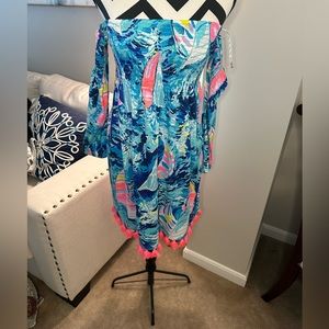 Lilly Pulitzer Off the shoulder dress, NWOT, 1 sleeve unattached see picture